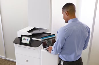 Office-worker-hp-printer